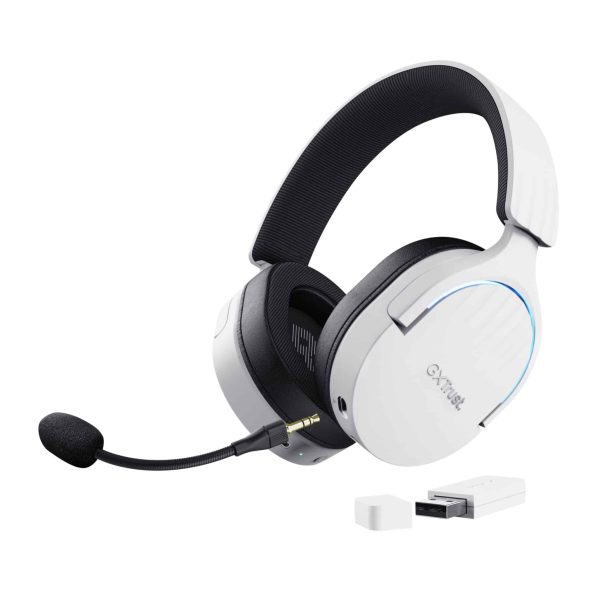 Trust Trust GXT 491W FAYZO Headset Kabel & trådløs Spil USB Type-C Bluetooth Sort, Hvid