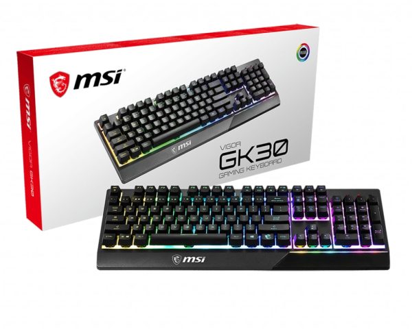 MSI MSI VIGOR GK30 tastatur Spil USB QWERTY UK engelsk Sort