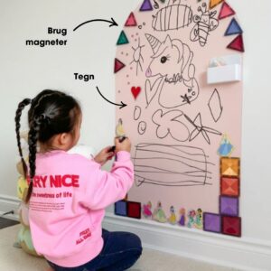 KidsBoard - Kreativ Magnettavle til børn - Pastel Pink - Tech-shoppen.dk